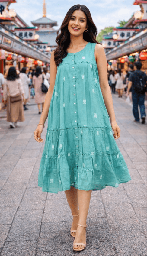 Floral Print Peach Dress